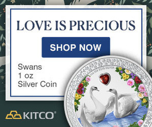 LOVE IS PRECIOUS Swans 10z Silver Coin 